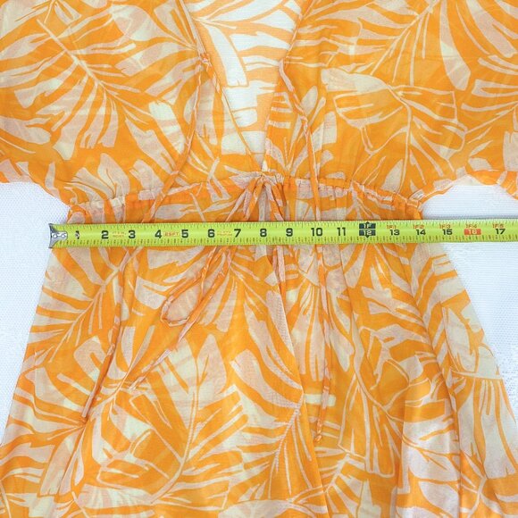 Women's Summer Cover Up Toes On The Nose Brand Vibrant Orange & White - Picture 11 of 13